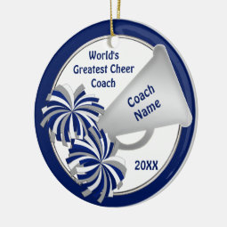 Cute Cheer Coach Gift Ideas PERSONALIZED Ceramic Ornament | Zazzle
