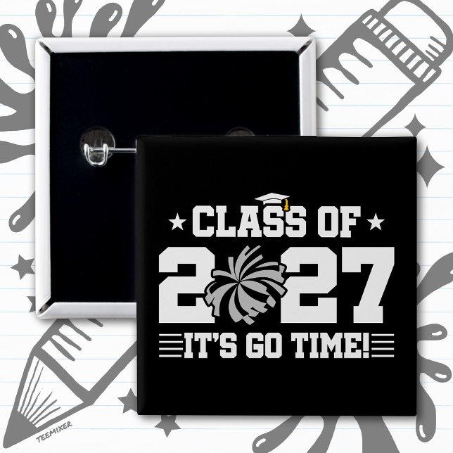 Cute Cheer Graduation Quote Senior Class of 2027 Button (Creator Uploaded)