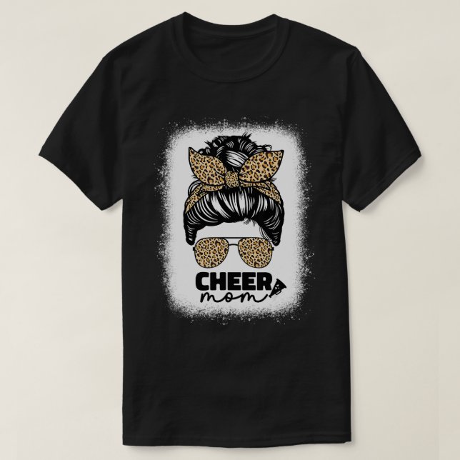 Cute Cheer Mom For Women Cheerleader Mom Leopard M T-Shirt (Design Front)