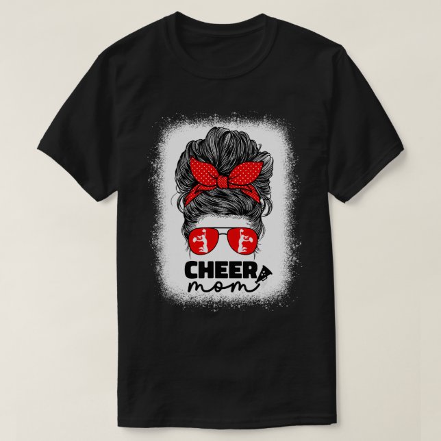 Cute Cheer Mom For Women Cheerleader Mom Red Messy T-Shirt (Design Front)