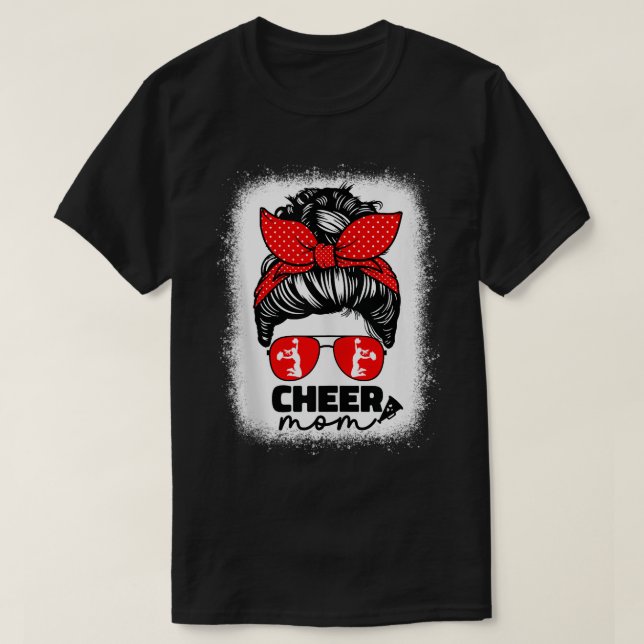 Cute Cheer Mom For Women Cheerleader Mom Red Messy T-Shirt (Design Front)