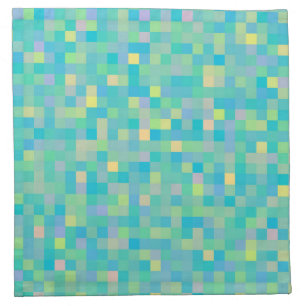 CUTE Cheerful Bright Multi-Color Square Pattern Cloth Napkin