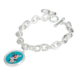 Cute Cheerful Cartoon Cow Charm Bracelet