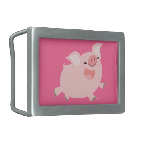 Cute Cheerful Cartoon Pig Belt Buckle