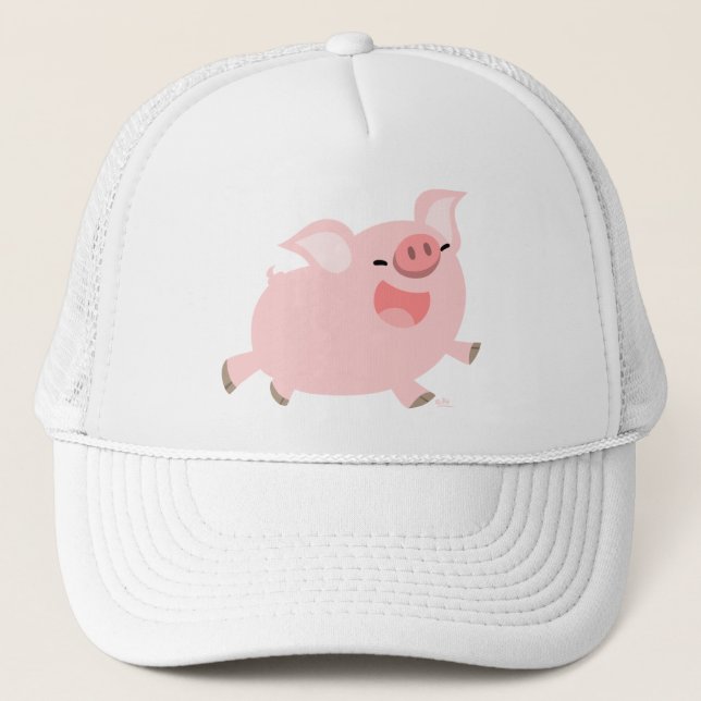 Cute Cheerful Cartoon Pig Hat (Front)