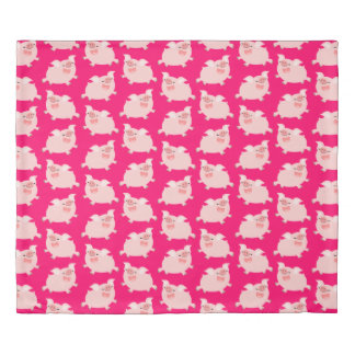 Cute Cheerful Cartoon Pigs Pattern Duvet Cover