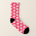 Cute Cheerful Cartoon Pigs Pattern Socks