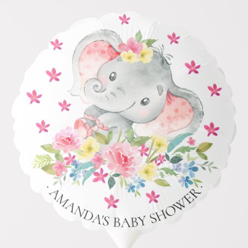 Cute Cheerful Elephant Baby Shower Balloon