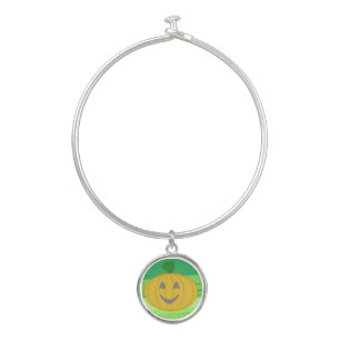 Cute Cheerful Harvest Pumpkin Orange Bangle Bracelet