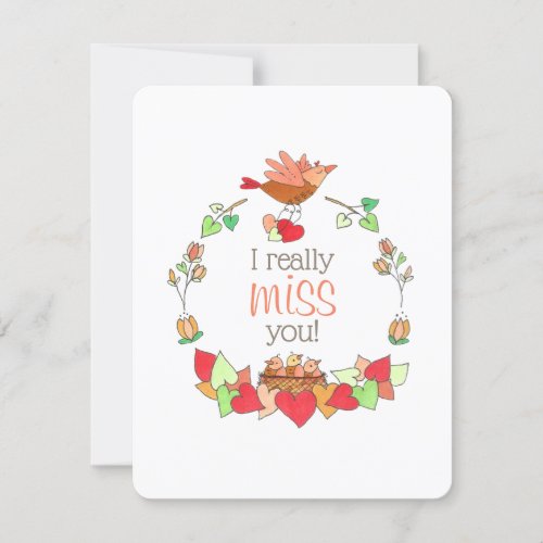 Cute Cheerful I Miss You for Students Teacher Card