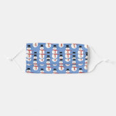 Cute Cheerful Snowman Pattern Adult Cloth Face Mask (Front, Folded)