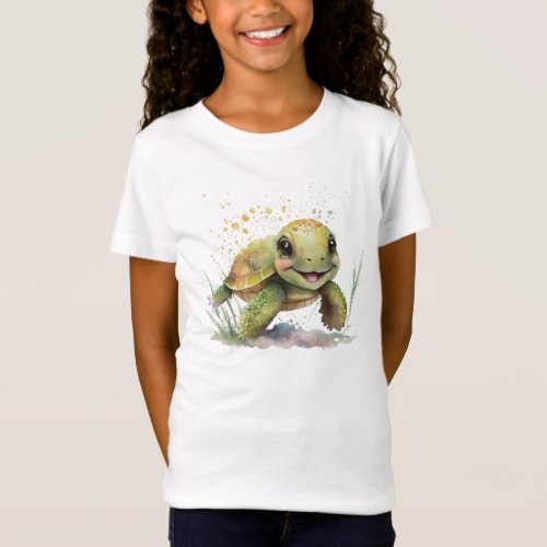 Cute Cheerful Tortoise Fine Jersey T_shirt