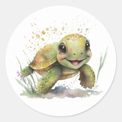 Cute Cheerful Tortoise Stickers