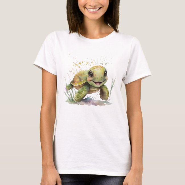 Cute Cheerful Tortoise Women's T-Shirt