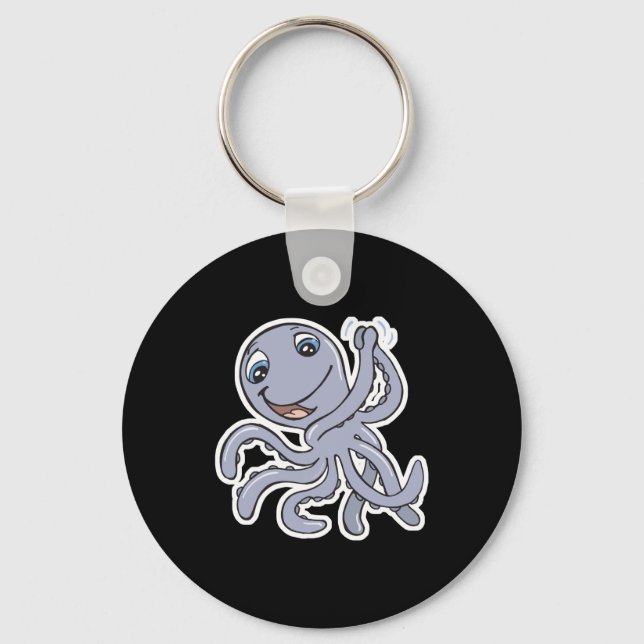 cute cheering octopus keychain (Front)