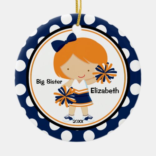 Cute Cheerleader Big Sister Christmas Ornament