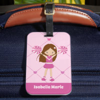 Cute Cheerleader Pink Hearts Personalized Cheer