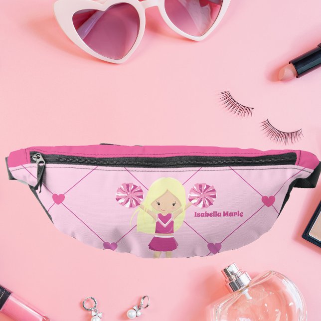 Cute Cheerleader Pink Personalized Blonde Girl Fanny Pack (Creator Uploaded)