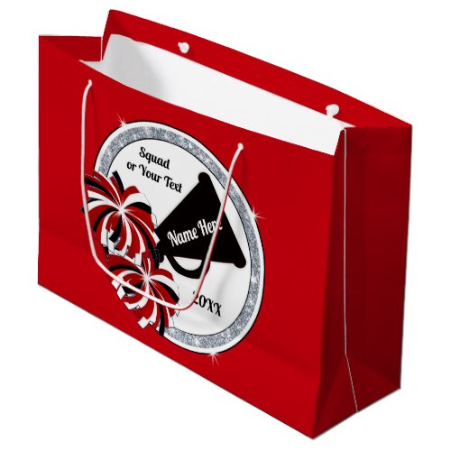 Cute Cheerleading Gift Bags Red White and Black Large Gift Bag