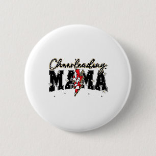 Cute Cheerleading Mama Lightning Game Day Season S Button