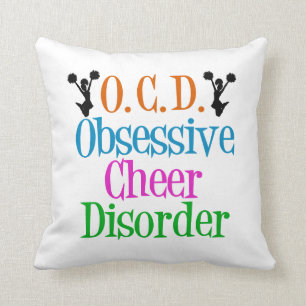 Cute Cheerleading Obsessive Cheer Disorder Throw Pillow