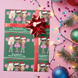 Cute Cheerleading Squad Green Custom Christmas Wrapping Paper<br><div class="desc">Customize this cute cheerleading squad wrapping paper with your high school name or other personalized text under the 3 cheerleader girls. A blonde,  African American,  and brunette teen wearing Santa Claus hats with a pink cheer uniform and pretty pom poms on a festive green background.</div>