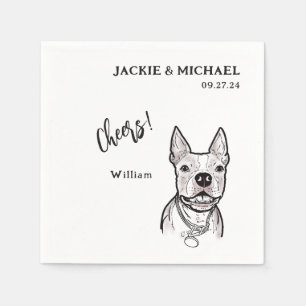 Cute Cheers Pet Name Dog Wedding Reception Napkins