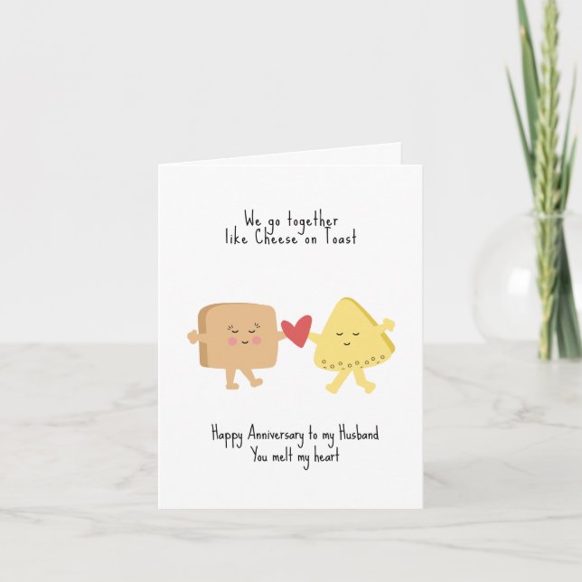 Cute Cheese and Toast Anniversary Card (Front)