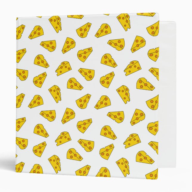 Cute Cheese Pattern 3 Ring Binder (Front/Inside)