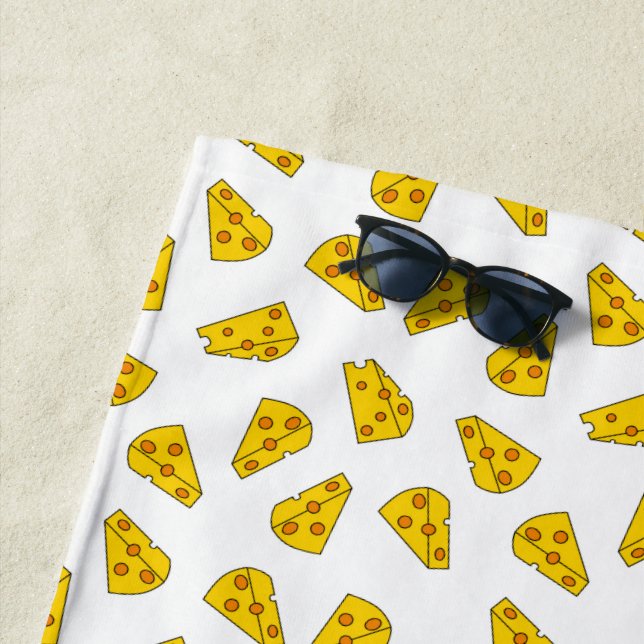 Cute Cheese Pattern Beach Towel (In Situ)