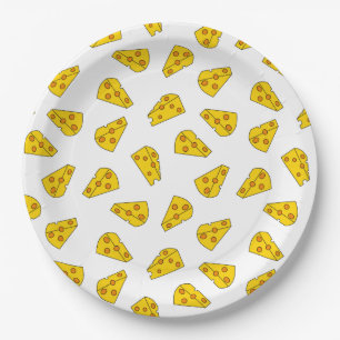 Cute Cheese Pattern Paper Plates