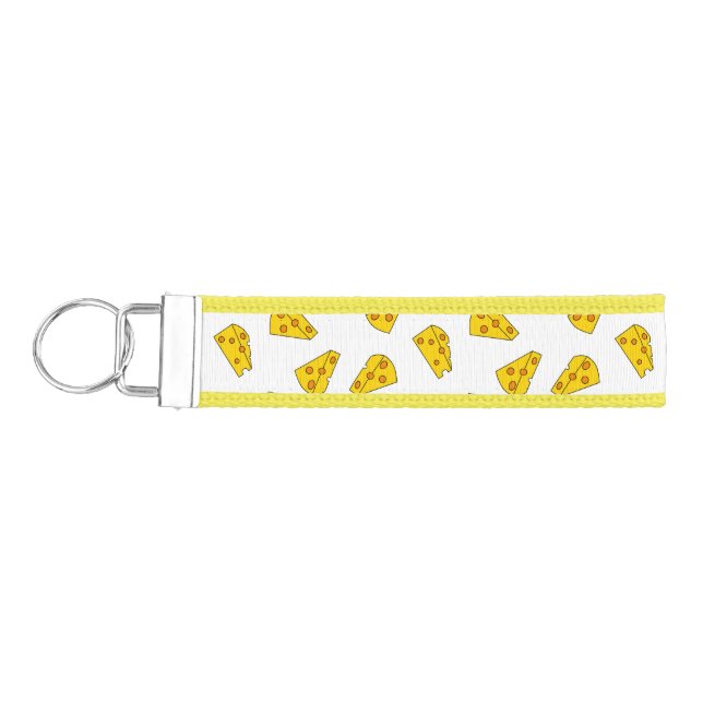 Cute Cheese Pattern Wrist Keychain (Keys on Left)