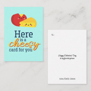 Cute Cheese Pun Funny Kids Valentine's Day Cheesy Note Card