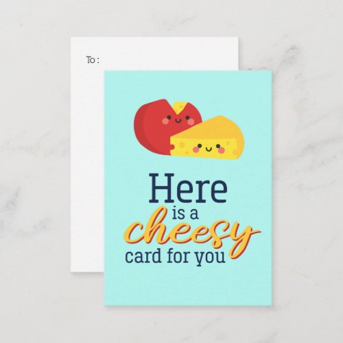 Cute Cheese Pun Funny Kids Valentines Day Cheesy Note Card