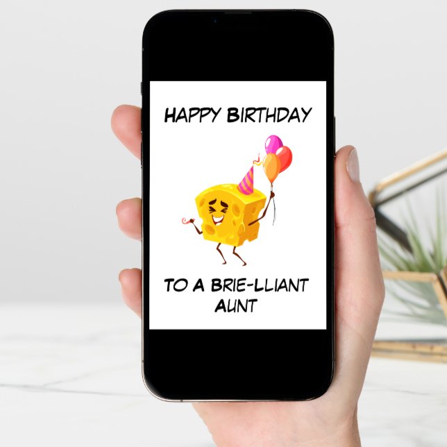 Cute Cheese Puns funny aunt birthday cards (Front Digital)