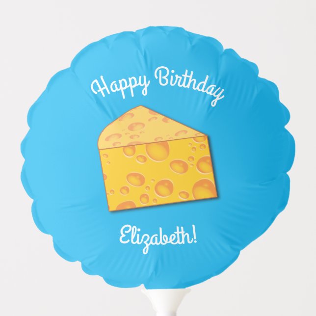Cute Cheese Wedge Kids 1st Birthday Party Balloon (Front)