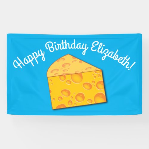 Cute Cheese Wedge Kids 1st Birthday Party Banner