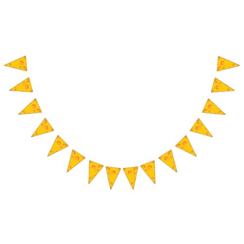 Cute Cheese Wedge Kids 1st Birthday Party Bunting Flags