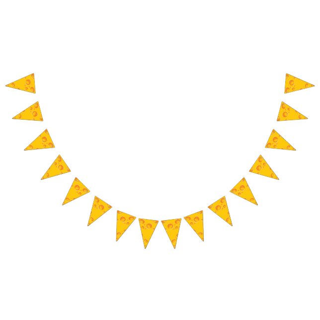 Cute Cheese Wedge Kids 1st Birthday Party Bunting Flags (All)