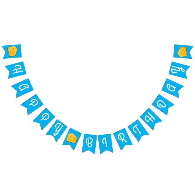 Cute Cheese Wedge Kids 1st Birthday Party Bunting Flags (All)