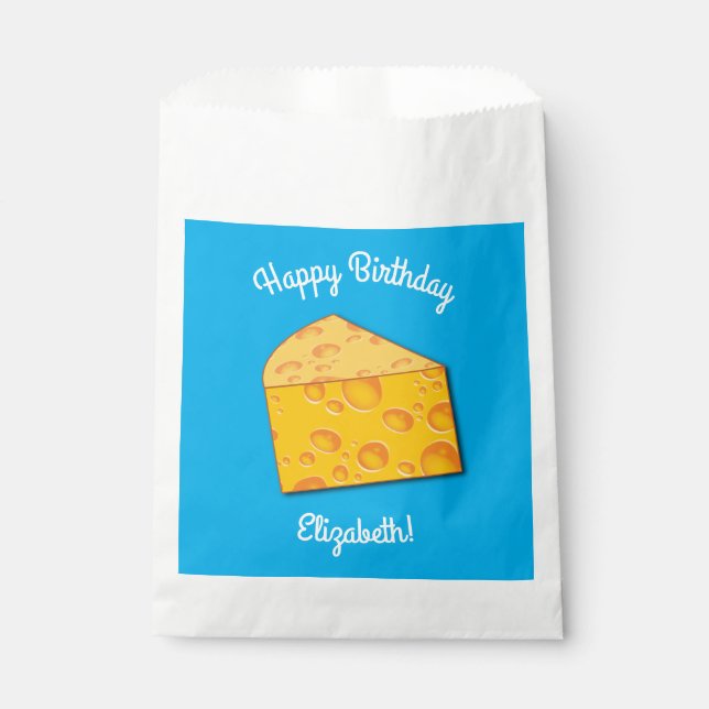 Cute Cheese Wedge Kids 1st Birthday Party Favor Bag (Front)