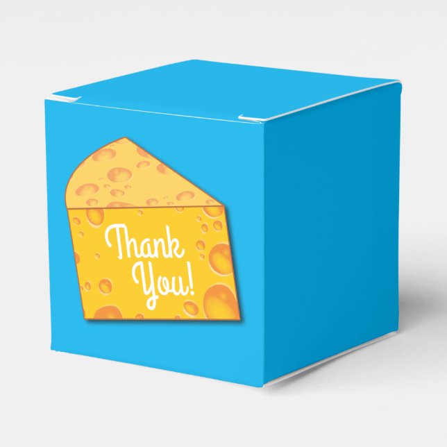 Cute Cheese Wedge Kids 1st Birthday Party Favor Boxes (Front Side)