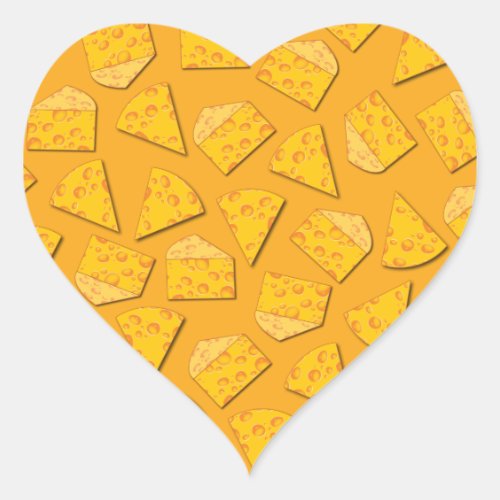 Cute Cheese Wedge Kids 1st Birthday Party Heart Sticker