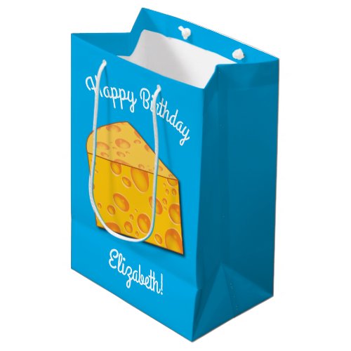 Cute Cheese Wedge Kids 1st Birthday Party Medium Gift Bag