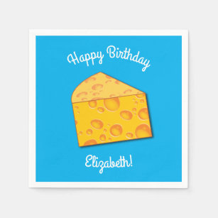 Cute Cheese Wedge Kids 1st Birthday Party Napkins
