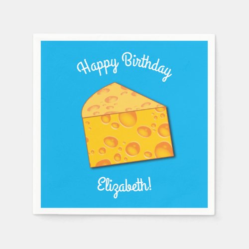 Cute Cheese Wedge Kids 1st Birthday Party Napkins