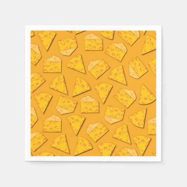Cute Cheese Wedge Kids 1st Birthday Party Napkins (Front)