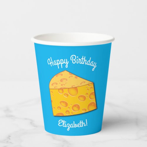 Cute Cheese Wedge Kids 1st Birthday Party Paper Cups