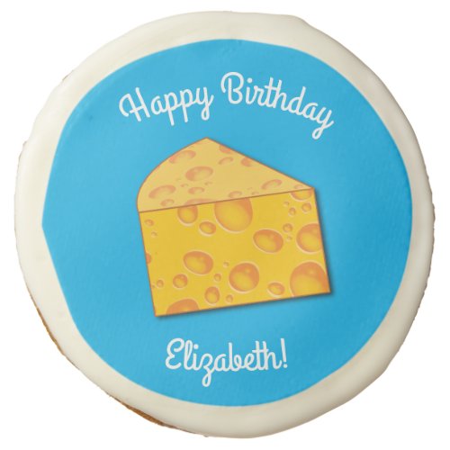 Cute Cheese Wedge Kids 1st Birthday Party Sugar Cookie