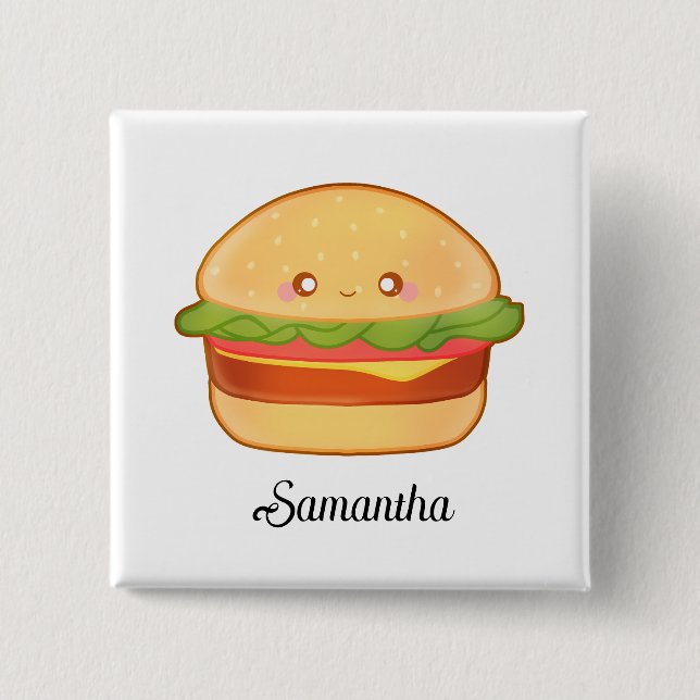 Cute Cheeseburger Button (Front)